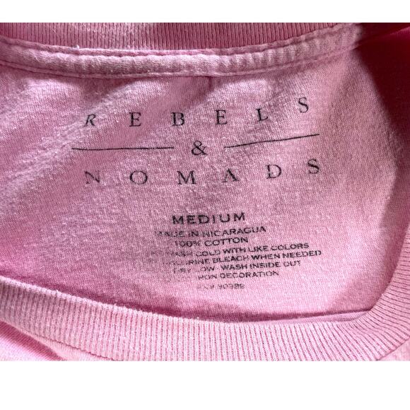Rebels & Nomads, Size M, "Good Vibes" Pink T-Shirt - Picture 4 of 4